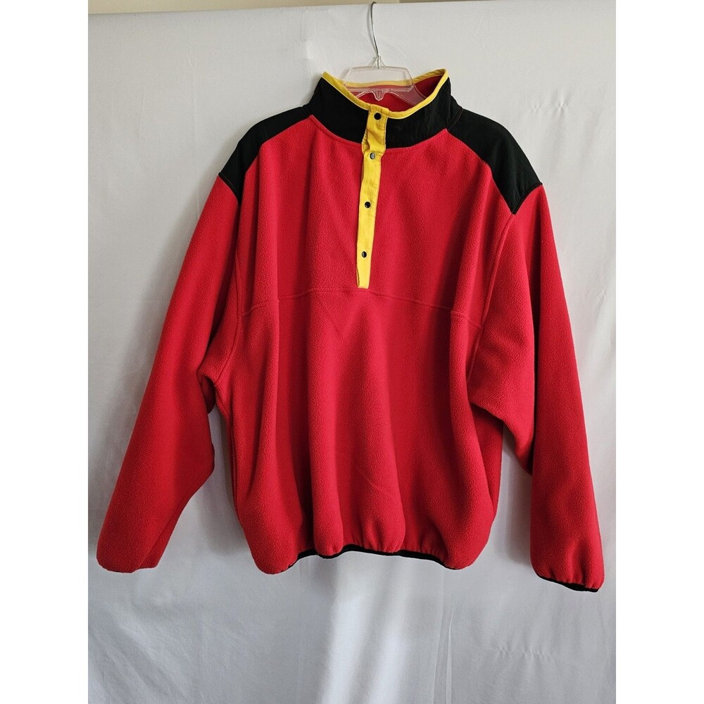 Vintage Marlboro Sherpa Fleece Pullover Sweatshirt 90s Red Size XL